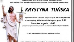 Zmarła Krystyna Tuńska. Żyła 65 lat.