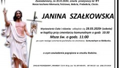 Zmarła Janina Szałkowska. Żyła 91 lat.