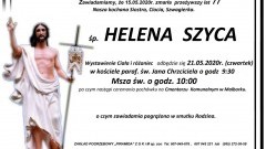 Zmarła Helena Szyca. Żyła 77 lat.