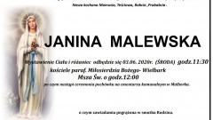 Zmarła Janina Malewska. Żyła 97 lat.