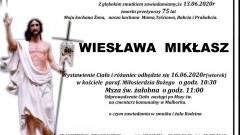 Zmarła Wiesława Mikłasz. Żyła 75 lat.