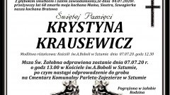 Zmarła Krystyna Krausewicz. Żyła 68 lat.