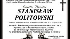 Zmarł Stanisław Politowski. Żył 66 lat.