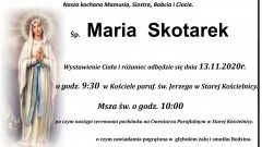 Zmarła Maria Skotarek. Żyła 68 lat.