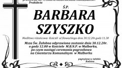 Zmarła Barbara Szyszko. Żyła 95 lat.