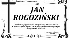 Zmarł Jan Rogoziński. Żył 87 lat.