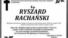 Zmarł Ryszard Rachański. Żył 91 lat.