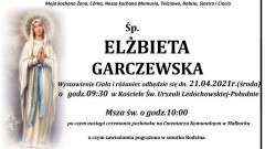 Zmarła Elżbieta Garczewska. Żyła 63 lata.