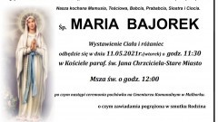 Zmarła Maria Bajorek. Żyła 87 lat.