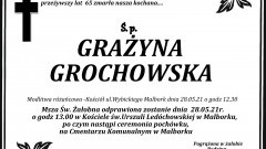 Zmarła Grażyna Grochowska. Żyła 65 lat.