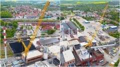 Malbork. Gigantyczny dźwig w centrum miasta. 60-milionowa inwestycja w cukrowni.