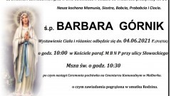 Zmarła Barbara Górnik. Żyła 86 lat.