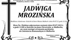 Zmarła Jadwiga Mrozińska. Żyła 87 lat.