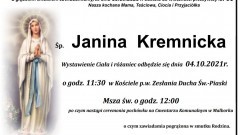 Zmarła Janina Kremnicka. Żyła 90 lat.