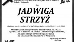 Zmarła Jadwiga Strzyż. Żyła 72 lata.