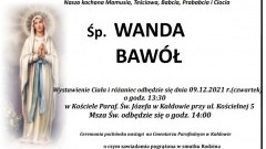 Zmarła Wanda Bawół. Żyła 89 lat.