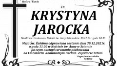 Zmarła Krystyna Jarocka. Żyła 89 lat.