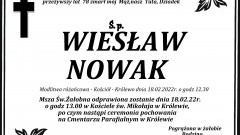 Zmarł Wiesław Nowak. Żył 78 lat.