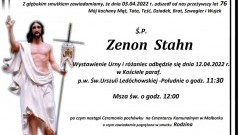 Zmarł Zenon Stahn. Żył 76 lat.