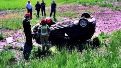 DK22. Dachowanie osobówki na trasie Elbląg - Malbork. 