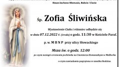 Zmarła Zofia Śliwińska. Miała 88 lat.
