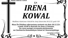 Zmarła Irena Kowal. Miała 75 lat.