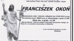 ZMARŁ FRANCISZEK OKOŃ. ŻYŁ 78 LAT