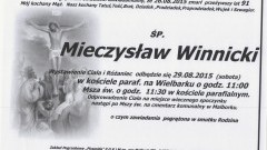 ZMARŁ MIECZYSŁAW WINNICKI. ŻYŁ 91 LAT.