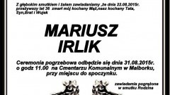 ZMARŁ MARIUSZ IRLIK. ŻYŁ 36 LAT