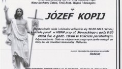 Zmarł Józef Kopij. Żył 74 lata.