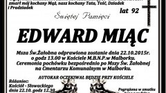 Zmarł Edward Miąc. Żył 92 lata.