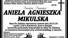 Zmarła Aniela Agnieszka Mikulska. Żyła 60 lat.