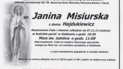 Zmarła Janina Misiurska. Żyła 76 lat.