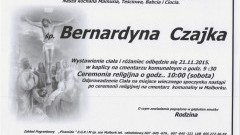 Zmarła Bernardyna Czajka. Żyła 79 lat.