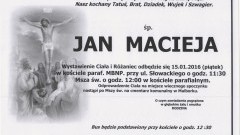 Zmarł Jan Macieja. Żył 70 lat