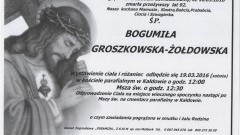 Zmarła Bogumiła Groszkowska-Żołdowska. Żyła 92 lata. 