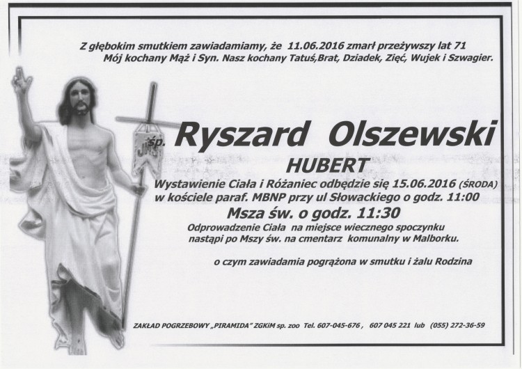 Zmarł Ryszard Olszewski. Żył 71 lat.