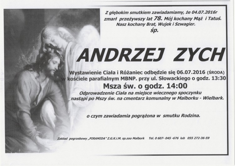 Zmarł Andrzej Zych. Żył 78 lat 