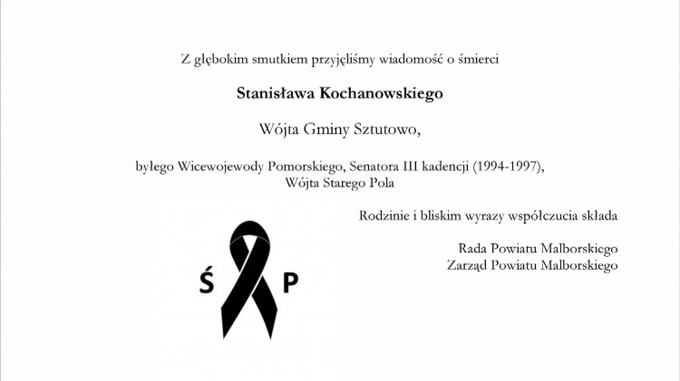 Wyrazy szczerego żalu i współczucia z powodu śmierci Stanisława Kochanowskiego&#8230;