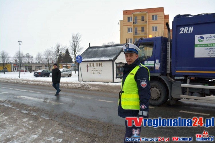 Nowy Dwór Gd. Bezpieczny Pieszy. Akcja policji - 19.01.2017