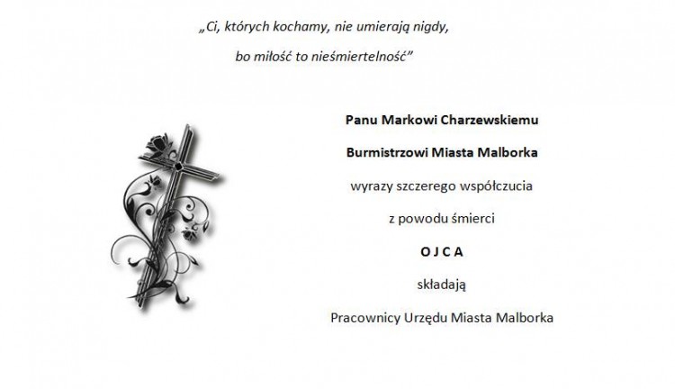 Łącząc się w smutku składamy kondolencje. Wyrazy szczerego współczucia&#8230;