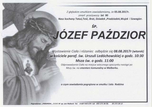 Zmarł Józef Paździor. Żył 90 lat