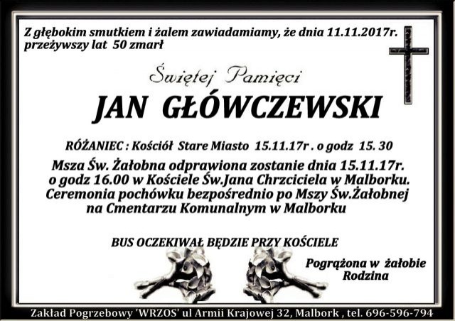 Zmarł Jan Główczewski. Żył 50 lat