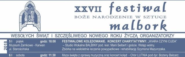 Malbork : Zobacz program XXVII Festiwalu Boże Narodzenie w Sztuce! -&#8230;