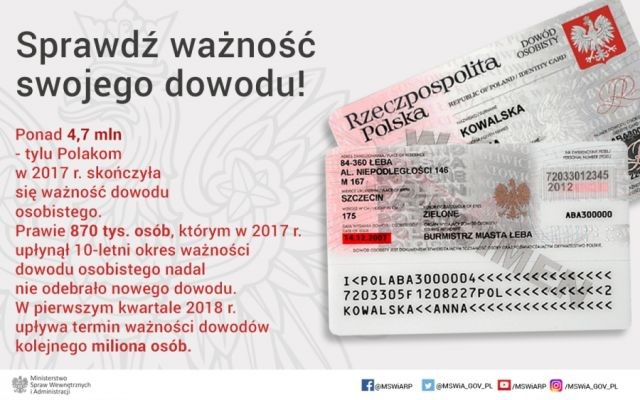 Sprawdź ważność dowodu osobistego! - 05.01.2018