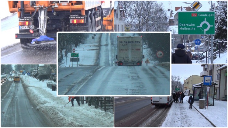 Sztum: Atak zimy. Od godz. 4.00 drogowcy walczą z opadami śniegu –&#8230;