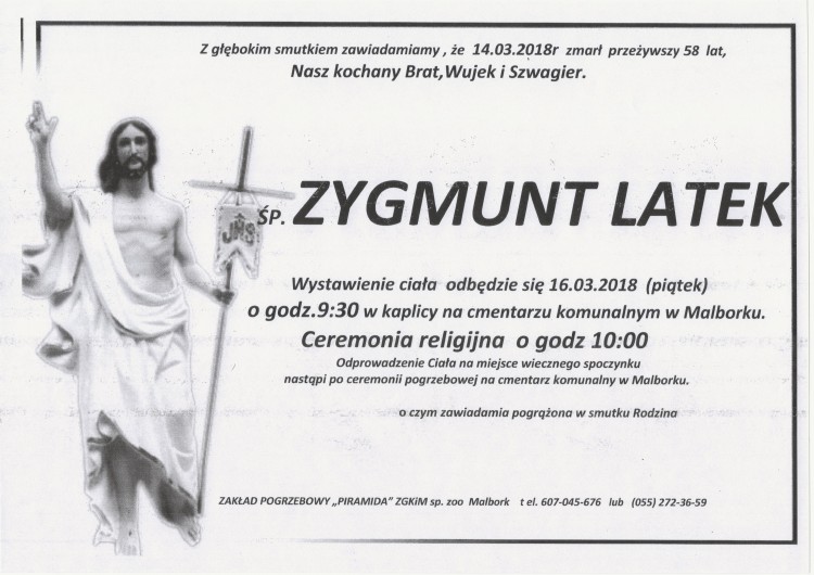 Zmarł Zygmunt Latek. Żył 58 lat