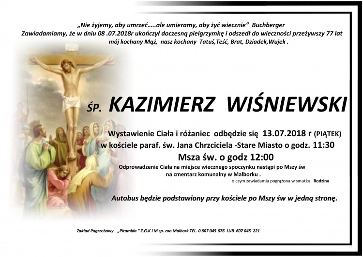 Zmarł Kazimierz Wiśniewski. Żył 77 lat