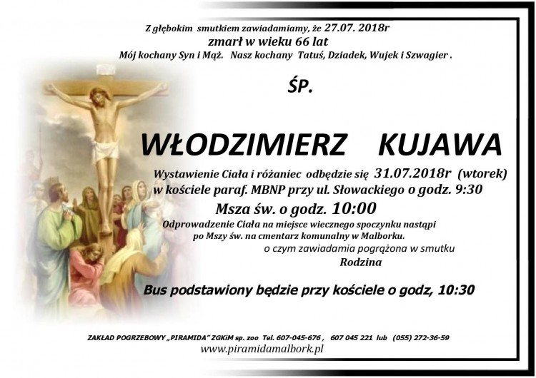 Zmarł Włodzimierz Kujawa. Żył 66 lat.