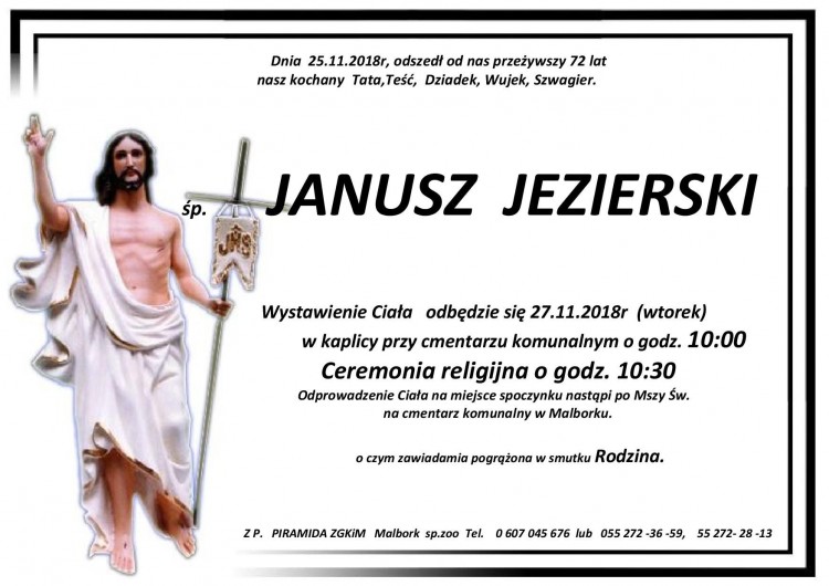 Zmarł Janusz Jezierski. Żył 72 lata.